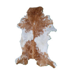 Luxury Brown & White Goat Hide Rug - Premium Hair-On Goat Skin Rug for Home Decor - Accent Pieces - Eco-Friendly and Hypoallergenic Rug - Celestial Leather Limited