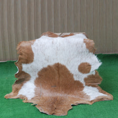 Luxurious Brown and Black Goat Skin Rug - Sustainable Hair-on Goat Hide Rug for Home Décor - Celestial Leather Limited
