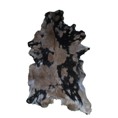 Black and Brown Handmade Goat Skin Rug – Rustic Charm for Your Home