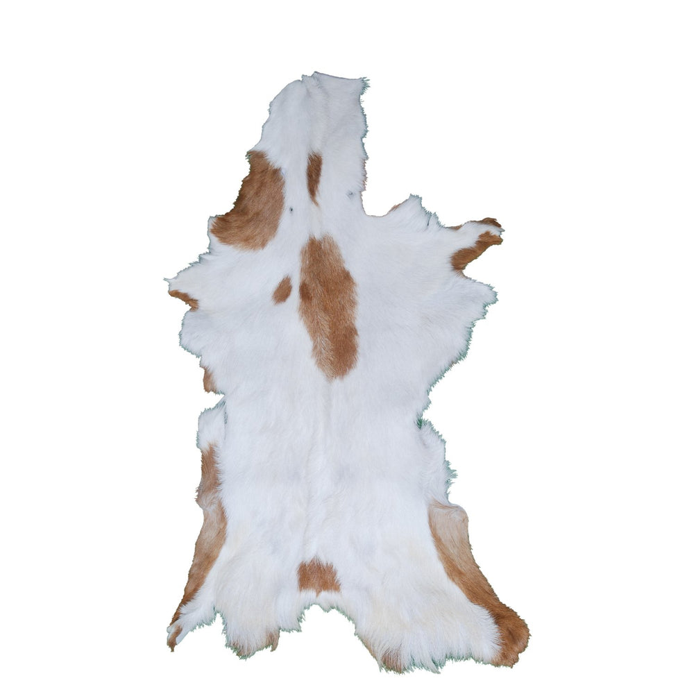 Luxurious Handpicked Brown & White Goat Skin Rug - Hypoallergenic - Non-Shedding - Sustainable - Eco-Friendly - Premium Hair-On Goatskin Rug - Celestial Leather Limited