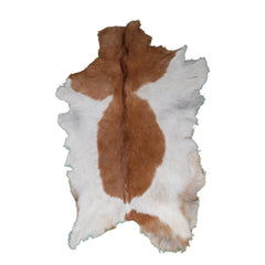Luxury Brown & White Goat Skin Rug - Handmade 100% Pure Goat Skin - Soft, Non-Shedding, Sustainable & Unique - Eco-Friendly Floor Rug - Celestial Leather Limited
