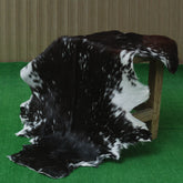 Authentic Hair-On Goat Skin Rug - Black and White Pattern for Luxe Décor