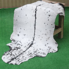 Black and White Handmade Goat Skin Rug – Rustic Charm for Your Home