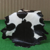 Authentic Hair-On Goat Skin Rug - Black and White Pattern for Luxe Décor