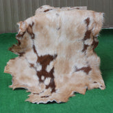 Goat Skin Rug: Tri-Color genuine Goat hide rug