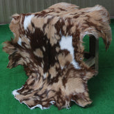 Goat Skin Rug: Tri-Color genuine Goat hide rug
