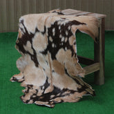 Decorative Tri-Color Goat Hide Rug - Perfect Accent for Floors or Walls