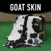 Black and White Handmade Goat Skin Rug – Natural Luxury for Your Home