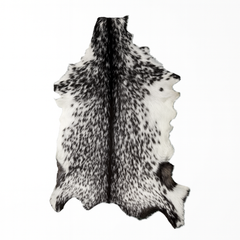 Authentic Black and White Goat Skin Rug - Perfect for Modern and Classic Décor