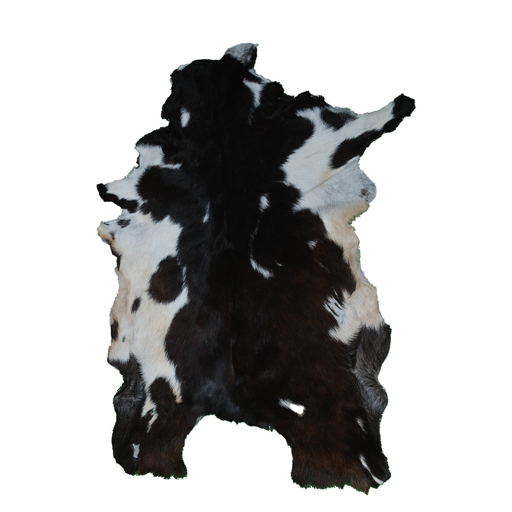 Luxury Black & White Genuine Goat Hide Rug | Premium Hair-On Skin Rug with Non-Slip Suede Back | Eco-Friendly - Sustainable - Celestial Leather Limited