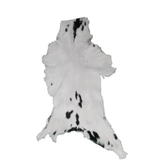 Luxurious Natural Brown & White Goat Skin Rug - Modern Sophistication for Home Decor - Celestial Leather Limited