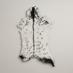 Authentic Black and White Goat Skin Rug - Perfect for Modern and Classic Décor