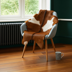 Authentic Dark Brown Goat Hide Rug - Rich Color and Unique Pattern for Home Styling