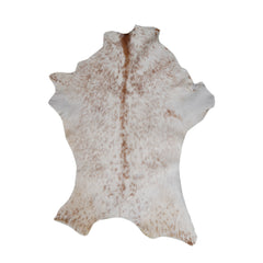 Rustic Brown and White Goat Skin Rug - Unique Pattern for Modern and Classic Décor