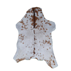 Luxurious Brown and White Goat Hide Rug - Hypoallergenic, Non-Shedding, Eco-Friendly Rug with Non-Slip Backing for Stylish Home Décor - Celestial Leather Limited