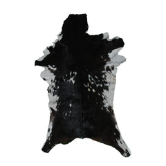 Decorative Black and White Goat Skin Rug - Genuine Leather for Sophisticated Spaces