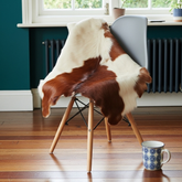 Authentic Dark Brown Goat Hide Rug - Rich Color and Unique Pattern for Home Styling