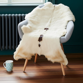 Authentic Dark Brown Goat Hide Rug - Rich Color and Unique Pattern for Home Styling