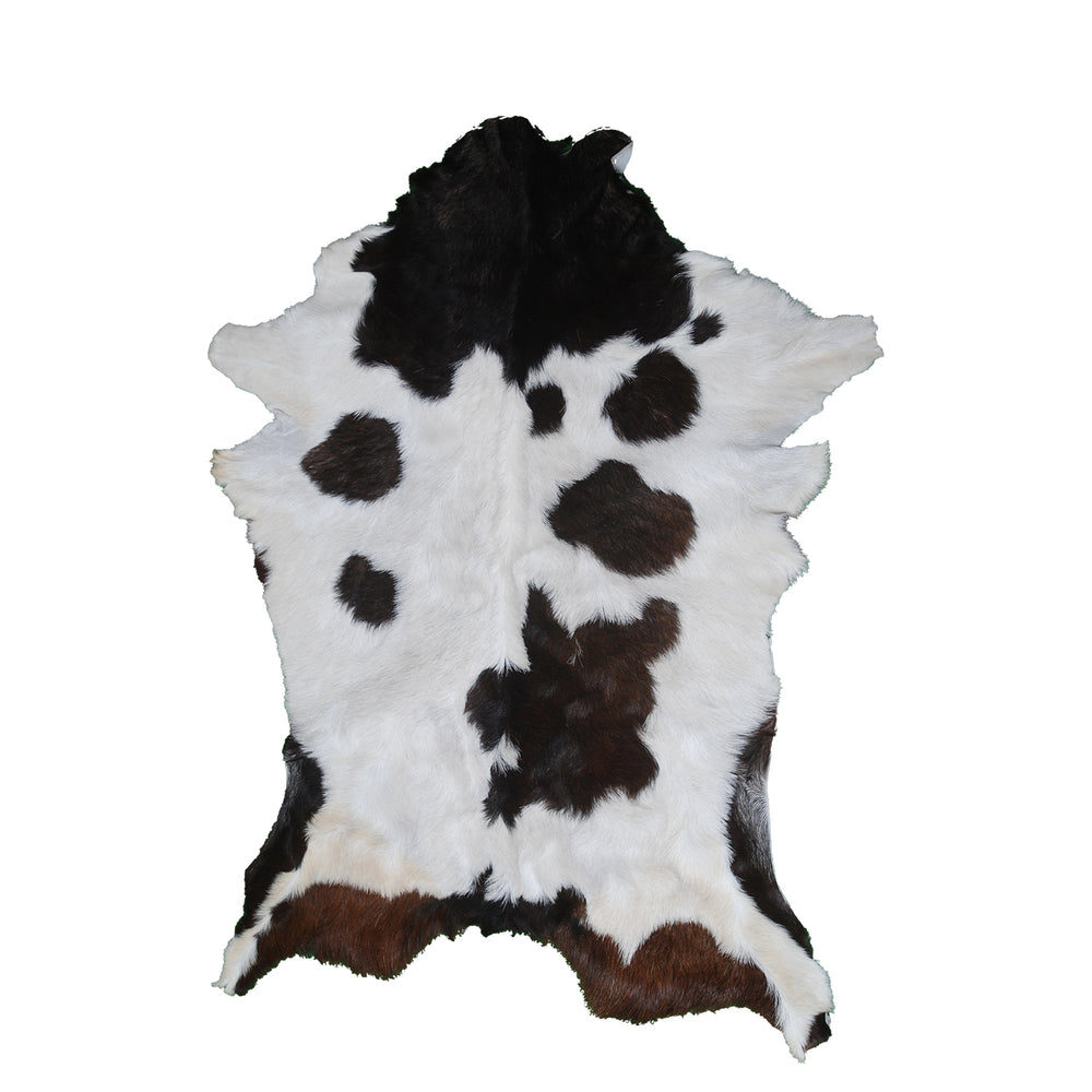 Rustic Black and White Goat Hide Rug - Perfect for Floor or Wall Décor - Celestial Leather Limited