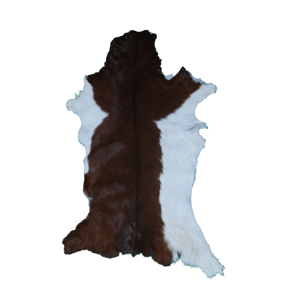 Luxurious Brown & Black Goat Hide Rug - Premium Hair-on Goat Skin - Eco-Friendly - Hypoallergenic - Handcrafted Elegance for Any Room - Celestial Leather Limited