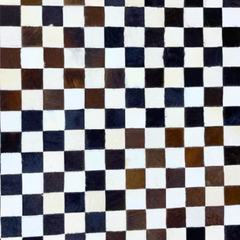 Artisan Round Hair-On Cowhide Checkerboard Rug (9 sq ft)