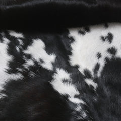 Genuine Goat Skin Rug - Black and White Pattern for Rustic Home Style