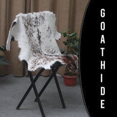 Authentic Hair-On Goat Skin Rug - Rich Dark Brown for Sophisticated Interiors