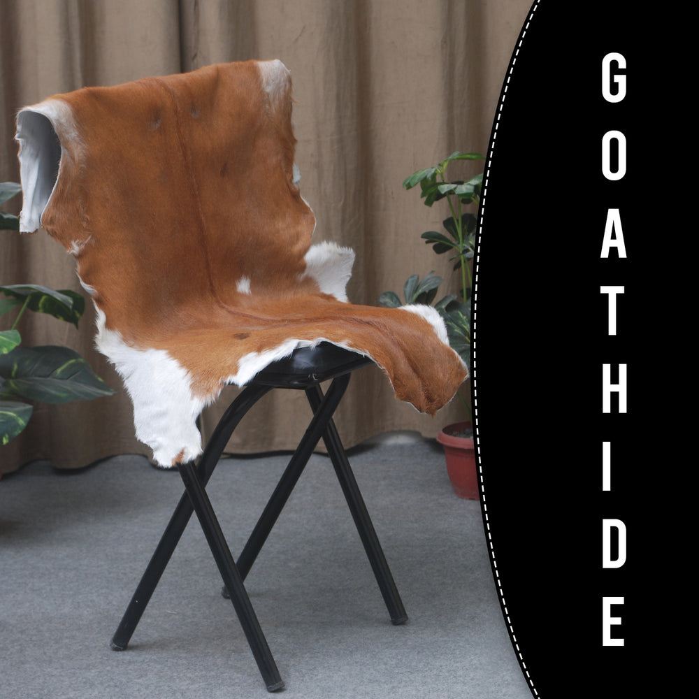 Natural Dark Brown Goat Hide Rug - Perfect for Modern and Rustic Spaces ) - Celestial Leather Limited