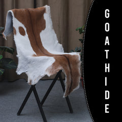 Elegant Dark Brown Goat Skin Rug - Natural Hair-On Accent for Floors or Walls