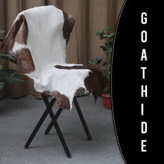 Handcrafted Dark Brown Goat Skin Rug – Authentic Elegance for Your Home