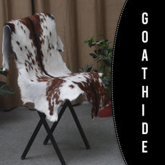 Dark Brown Rug - Soft, Durable, and Eco-Friendly - Handmade Pure Goat Skin Floor Rug - Non-Slip Suede Back