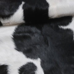 Genuine Goat Skin Rug - Black and White Pattern for Rustic Home Style