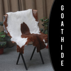 Dark Brown Rug - Soft, Durable, and Eco-Friendly - Handmade Pure Goat Skin Floor Rug - Non-Slip Suede Back