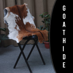 Handcrafted Dark Brown Goat Skin Rug – Authentic Elegance for Your Home - Celestial Leather Limited