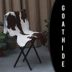 Dark Brown Rug - Soft, Durable, and Eco-Friendly - Handmade Pure Goat Skin Floor Rug - Non-Slip Suede Back