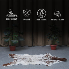 Authentic Hair-On Goat Skin Rug - Rich Dark Brown for Sophisticated Interiors