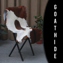 Elegant Dark Brown Goat Skin Rug - Natural Hair-On Accent for Floors or Walls