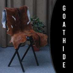 Decorative Dark Brown Goat Skin Rug - Luxurious Touch for Living Spaces