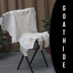 Authentic Hair-On Goat Skin Rug - Brown and White Pattern for Stylish Interiors