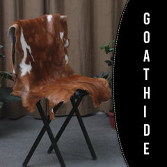 Authentic Hair-On Goat Skin Rug - Rich Dark Brown for Sophisticated Interiors