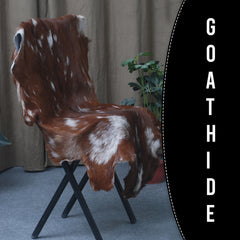 Dark Brown Rug - Soft, Durable, and Eco-Friendly - Handmade Pure Goat Skin Floor Rug - Non-Slip Suede Back