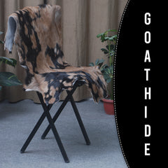 Black and Brown Handmade Goat Skin Rug – Rustic Charm for Your Home