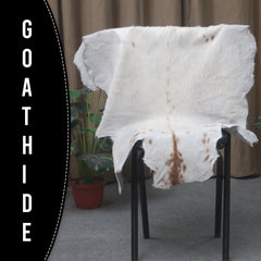 Authentic Hair-On Goat Skin Rug - Brown and White Pattern for Stylish Interiors