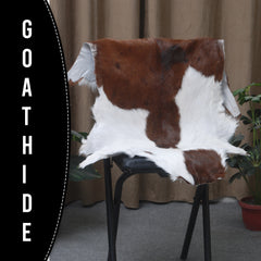 Natural Hair-On Dark Brown Goat Skin Rug - Elegant and Durable for Any Room