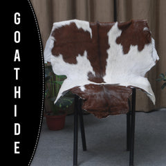 Dark Brown Rug - Soft, Durable, and Eco-Friendly - Handmade Pure Goat Skin Floor Rug - Non-Slip Suede Back