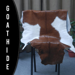 Handcrafted Dark Brown Goat Skin Rug - Genuine Leather for Luxurious Décor - Celestial Leather Limited