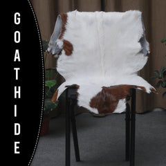 Handcrafted Dark Brown Goat Skin Rug – Authentic Elegance for Your Home