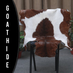 Elegant Dark Brown Goat Skin Rug - Natural Hair-On Accent for Floors or Walls