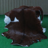 Elegant Dark Brown Goat Skin Rug - Natural Hair-On Accent for Floors or Walls