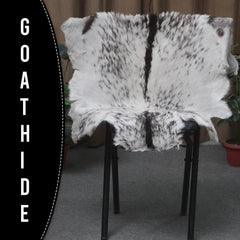 Goat Skin Rug, Black and white Handpicked for Quality, Unique Piece for Sale, Fast UK Delivery